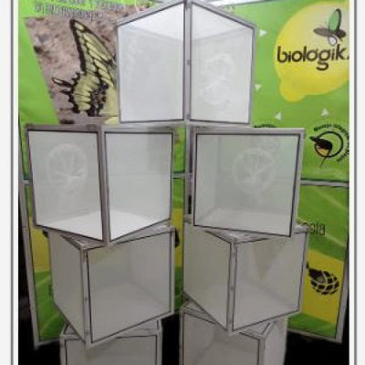 Jaula de cria colapsible con doble puerta con fondo de plastico de 80 cm x 70 cm x 60 cm