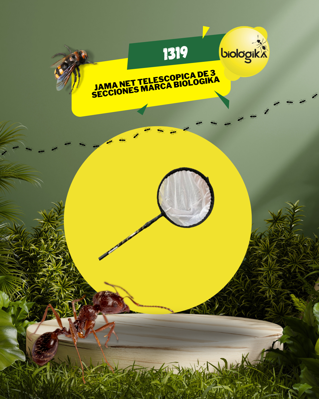 Jama Net Telescopica de 3 secciones (40 cm - 80 cm - 140 cm) marca Biologika®