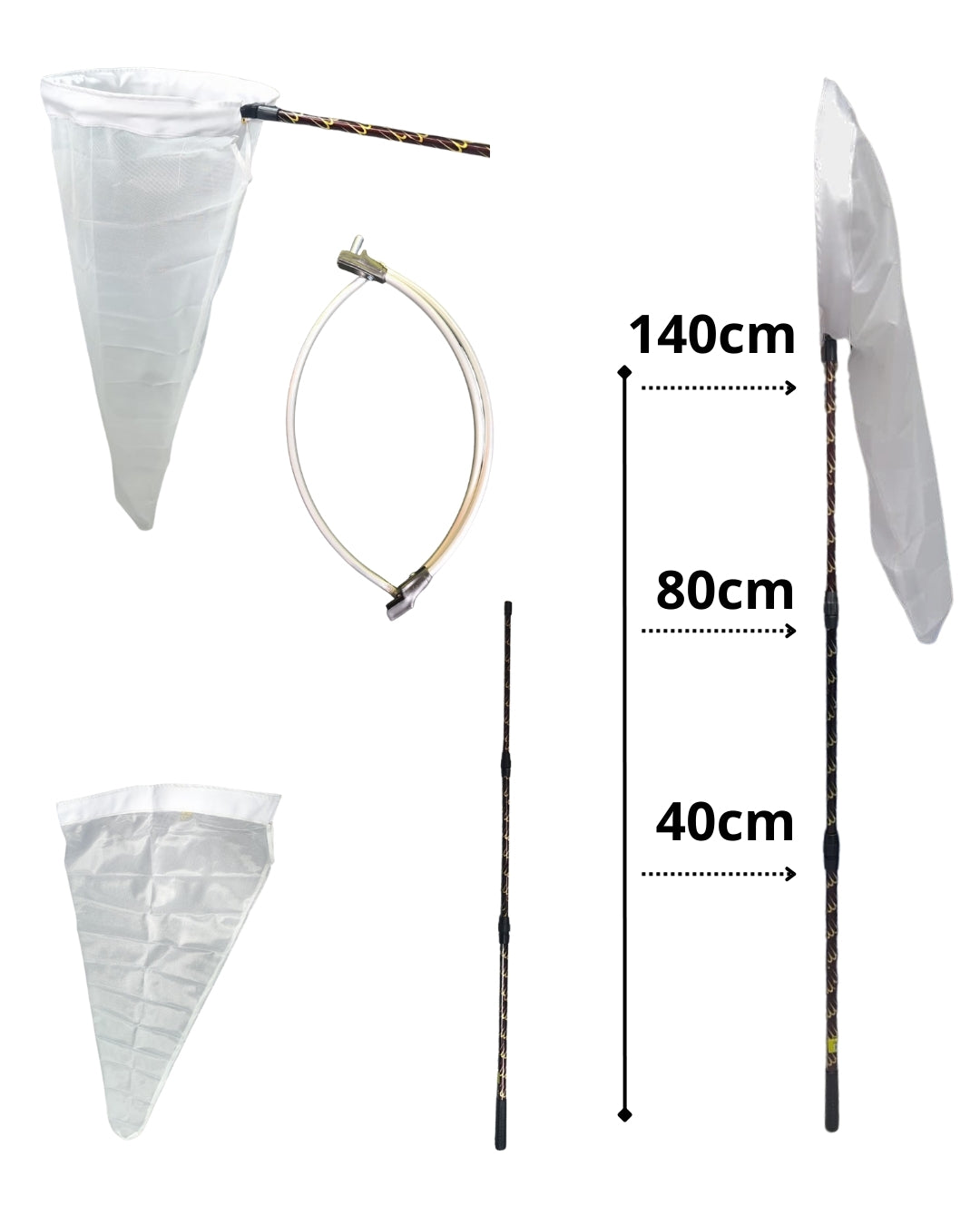 Jama Net Telescopica de 3 secciones (40 cm - 80 cm - 140 cm) marca Biologika®