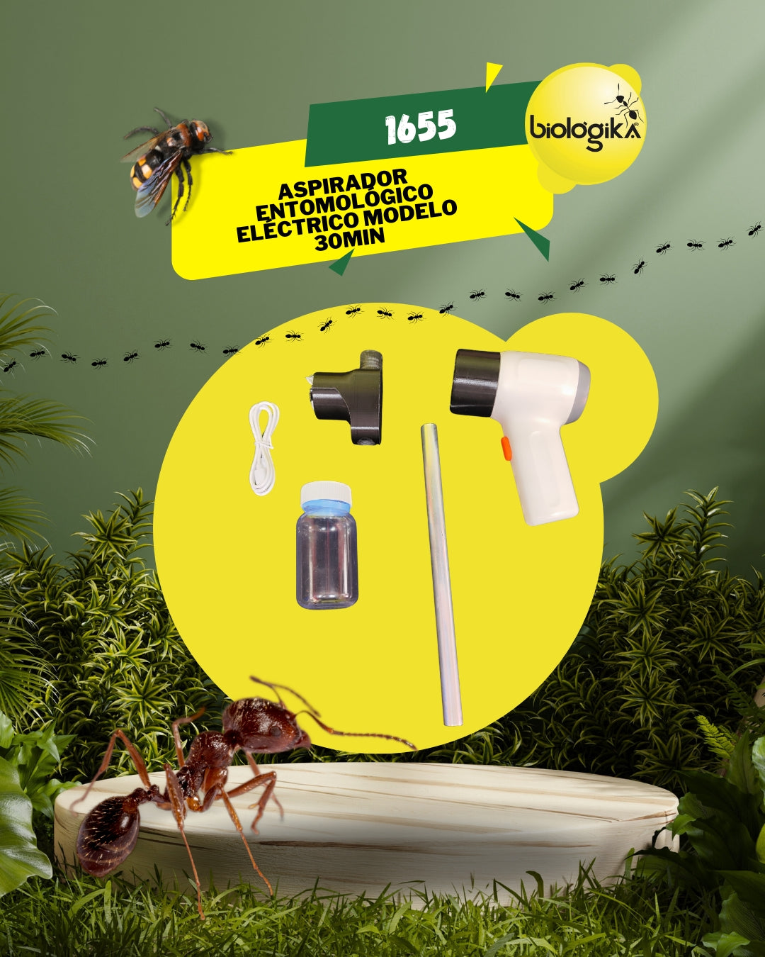 Aspirador entomológico Eléctrico 30 min. Marca Biologika®