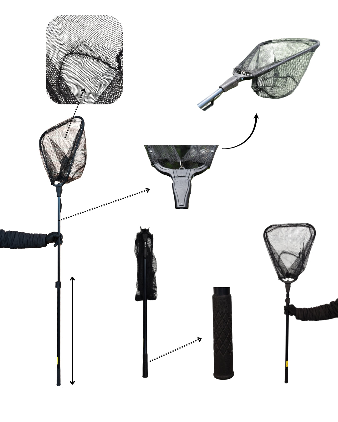 Red de pesca Plegable 60 Cm sin extender a 200 Cm. Extendida (nasa para peces, camarones, cangrejos y langostilla