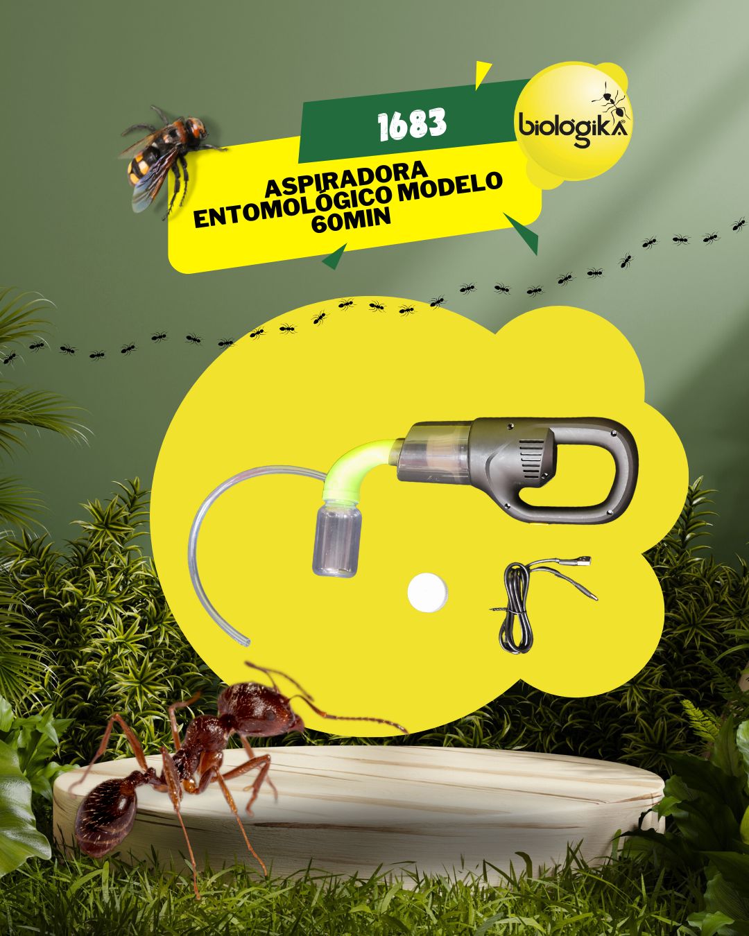 Aspirador Entomológico Eléctrico 60 min. Marca Biologika®