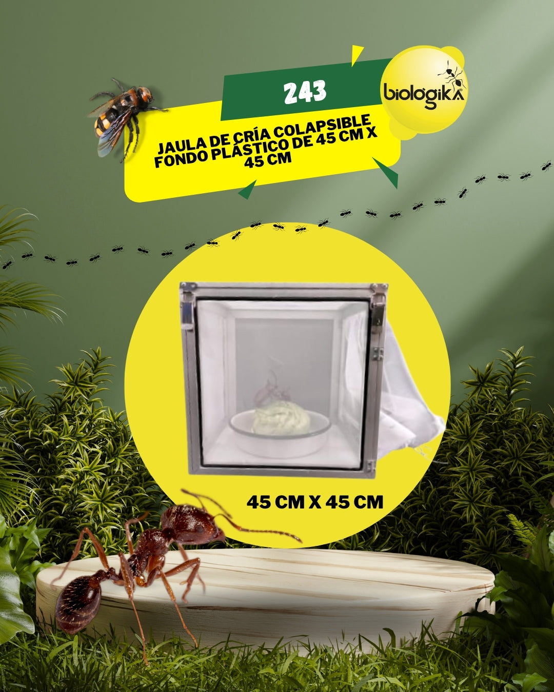 Jaula de cría colapsible o plegable Marca Biologika®