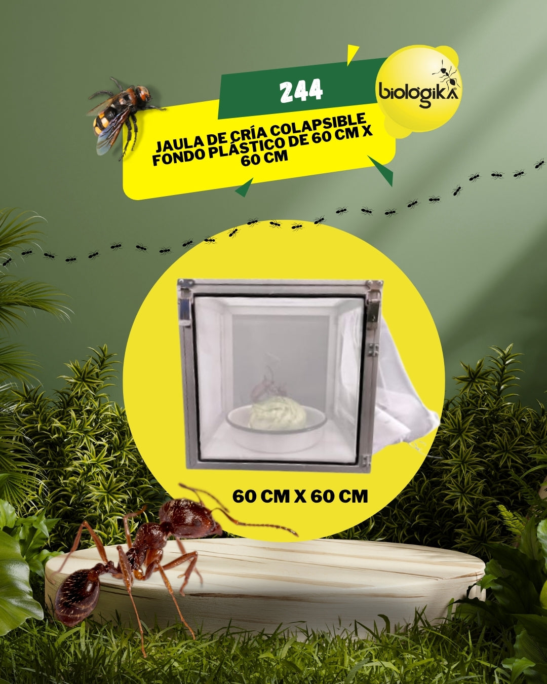 Jaula de cría colapsible o plegable Marca Biologika®
