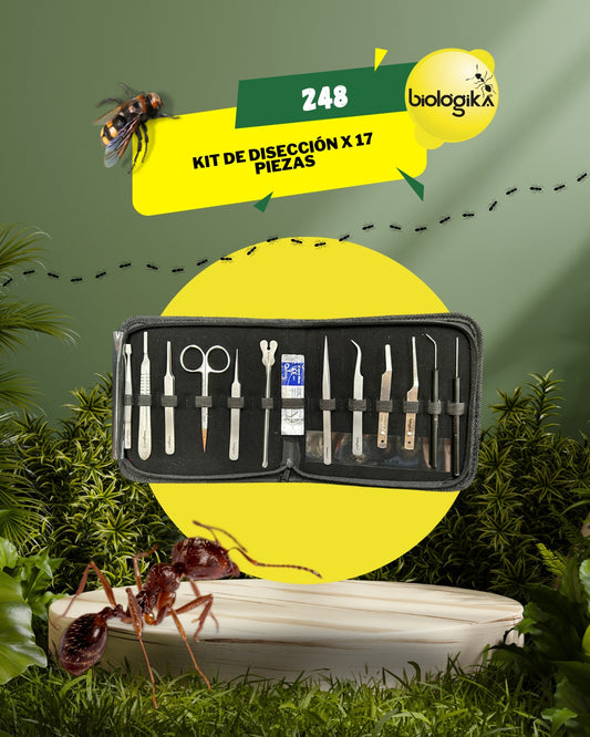 Kit de disección (17 piezas). Marca Biologika®