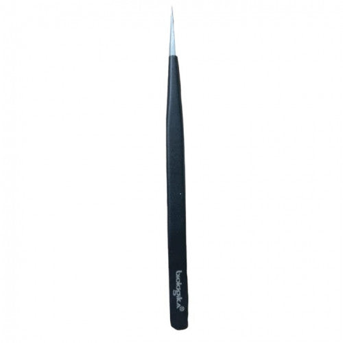 PINZA NEGRA ACERO INOXIDABLE 2E. PUNTA FINA EXTRA DELGADA 140 MM