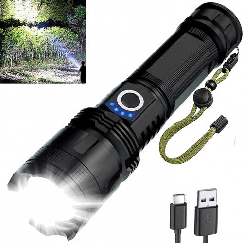 LINTERNA LED RECARGABLE DE 300000 LUMENES IPX6 WATERPROOF