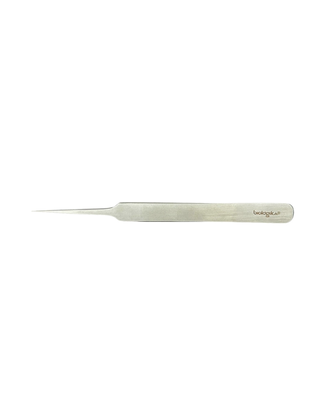 Pinza Plateada Acero Inoxidable 1a. Punta Extrafina Recta Tipo Suizo 120 Mm