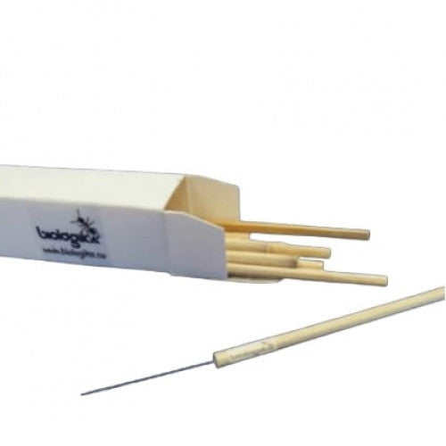 Agujas de disección entomológicas mango en madera (Paquete x12 unidades). Marca Biologika®