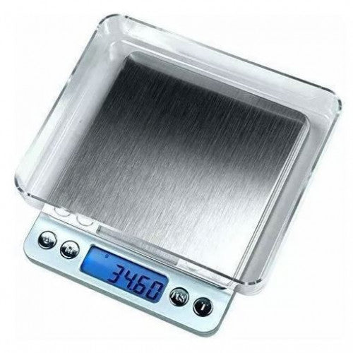 BALANZA CON BASES 0.01 A 500 GR PLATEADA