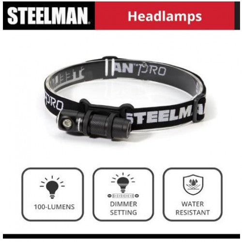 LINTERNA FRONTAL DE 100 LUMENES MARCA STEELMAN