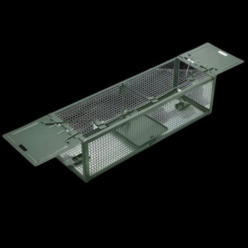 TRAMPA SHERMAN RIGIDA COLOR VERDE. DIMENSIONES: 38 CM X 12.5 CM X 10.5 CM