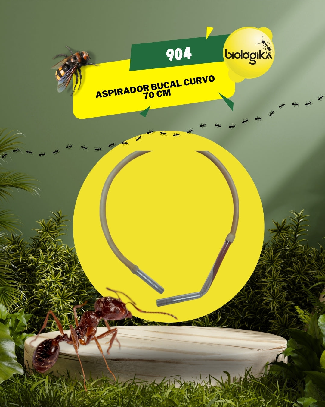 Aspirador bucal curvo 70 cm. Marca Biologika®.
