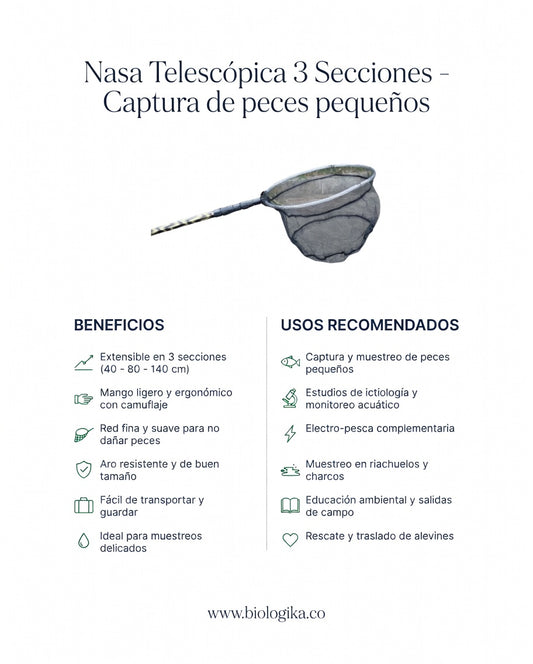 Nasa Bio Net Para Peces Pequeños 3 Secciones (40 Cm - 80 Cm - 140 Cm)