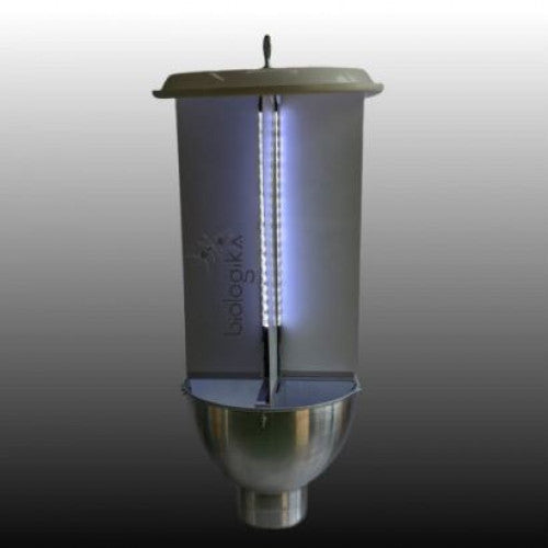 Trampa de luz blanca de recipiente metálico (cono) de 110 voltios - www.biologika.co
