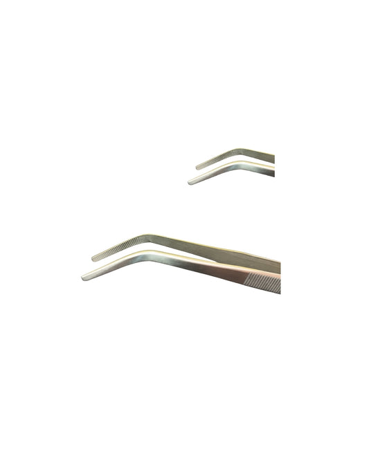 Pinza De Precisión Con Punta Curva Estriada 200mm