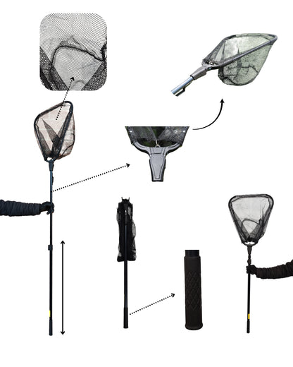 Red de pesca Plegable  60 Cm sin extender a 200 Cm. Extendida (nasa para peces, camarones, cangrejos y langostilla