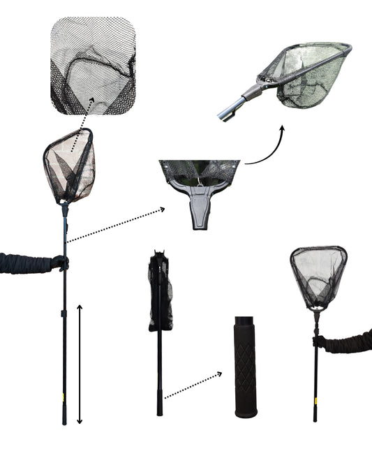 Red de pesca Plegable  60 Cm sin extender a 200 Cm. Extendida (nasa para peces, camarones, cangrejos y langostilla