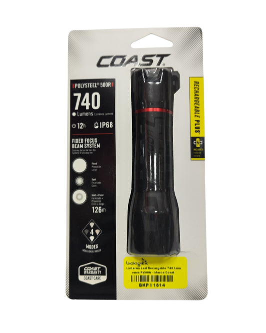 Linterna Led Recargable Impermeable 740 Lúmenes Ps500r - Marca Coast