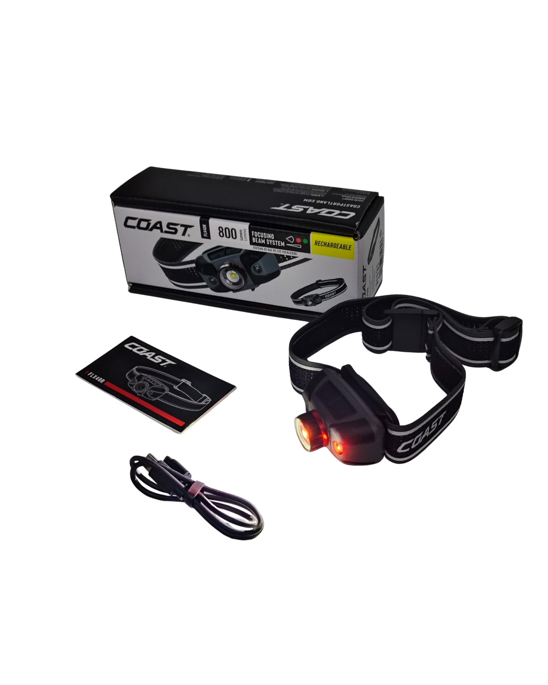 Linterna De Cabeza Tricolor FLX40R - 800 Lumenes - Marca Coast