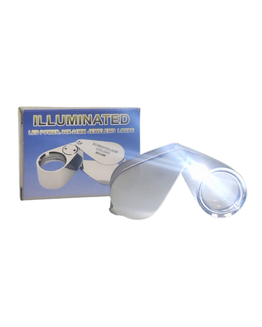 Lupa de 30x21mm Entomologica Metálica Con Luz - Biologika®