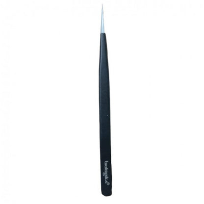 Pinza negra acero inoxidable 2e. Punta fina extra delgada 140 mm  (Incluye Estuche) - Biologika www.biologika.co