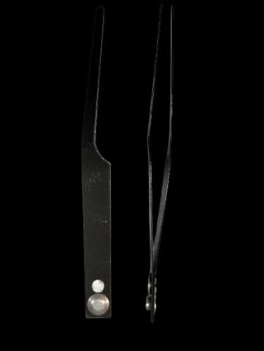 Pinza negras blanda acero 2m. Punta fina 120 mm  (Incluye Estuche)