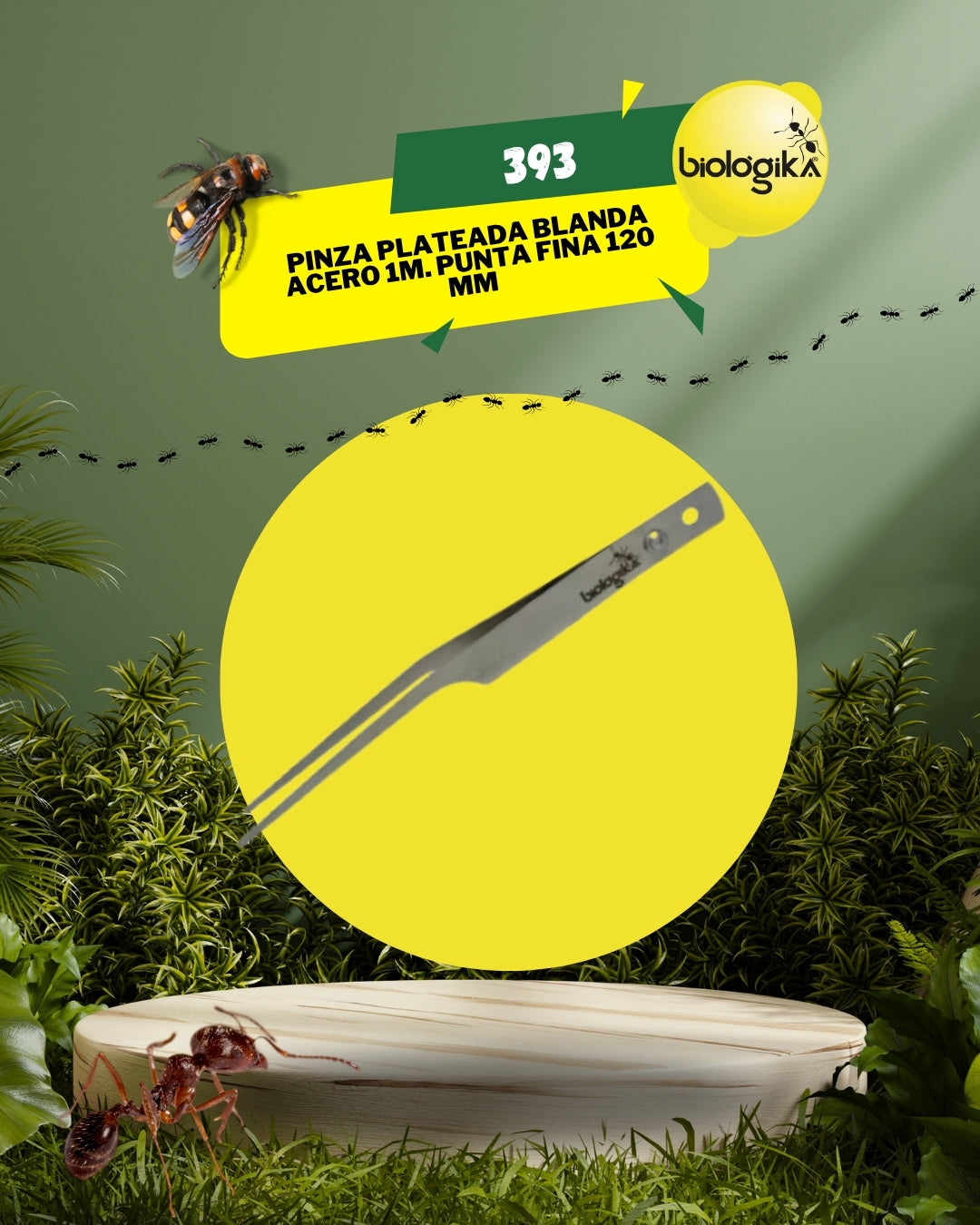 Pinzas blandas o suaves punta fina 120mm Marca Biologika®