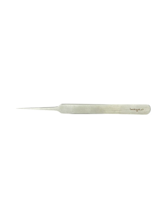 Pinza Plateada Acero Inoxidable 1a. Punta Extrafina Recta Tipo Suizo 120 Mm
