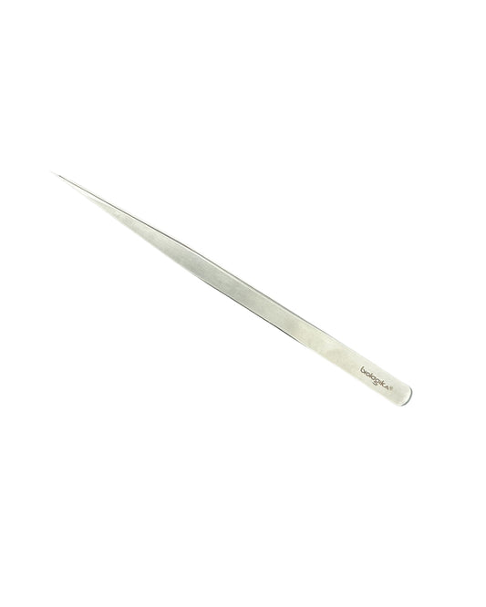 Pinza Plateada Acero Inoxidable 1f. Punta Fina Recta 120 Mm