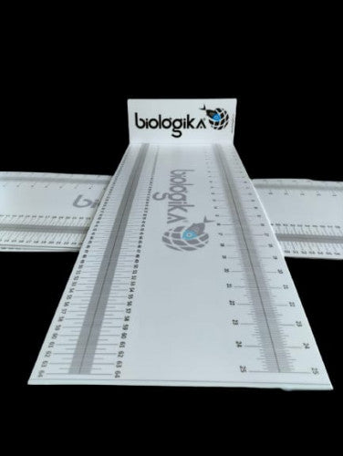 Ictiometro fijo base acrilica de 65 cm x 25 cm - www.biologika.co