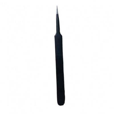 Pinzas Negras de Acero Inoxidable Punta Fina (Incluye Estuche). Marca Biologika®