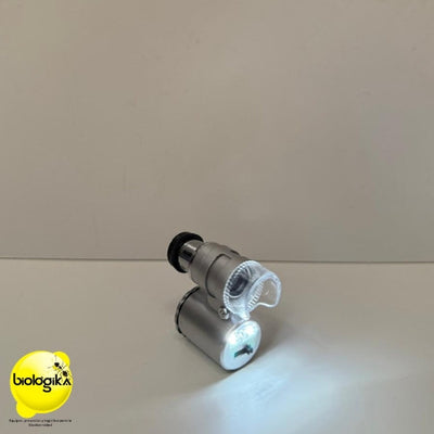 Mini Microscopio de Bolsillo 60x con Luz LED