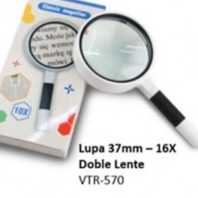 Lupa de Mano 16x — Doble Lente Intercambiable 37 mm (VTR-570)