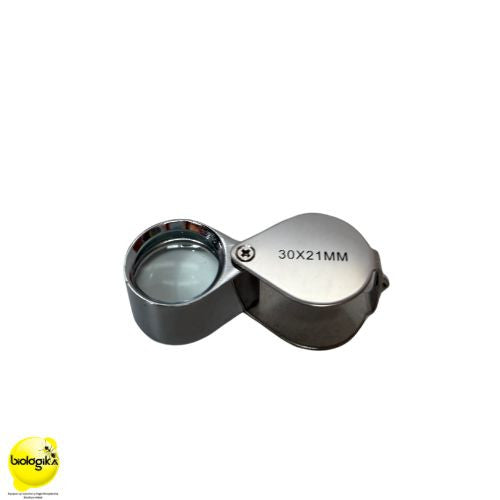Lupa 30x21mm metalica plateada - Biologika www.biologika.co