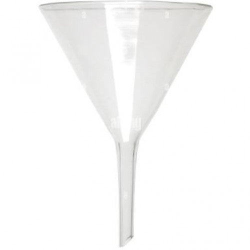 Embudo en vidrio de 70 mm vastago corto liso - www.biologika.co