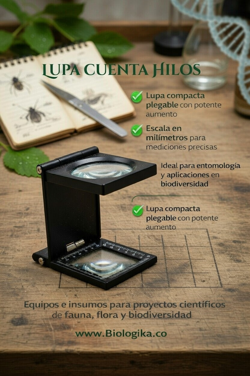 Lupa cuenta hilos metálica 15X
