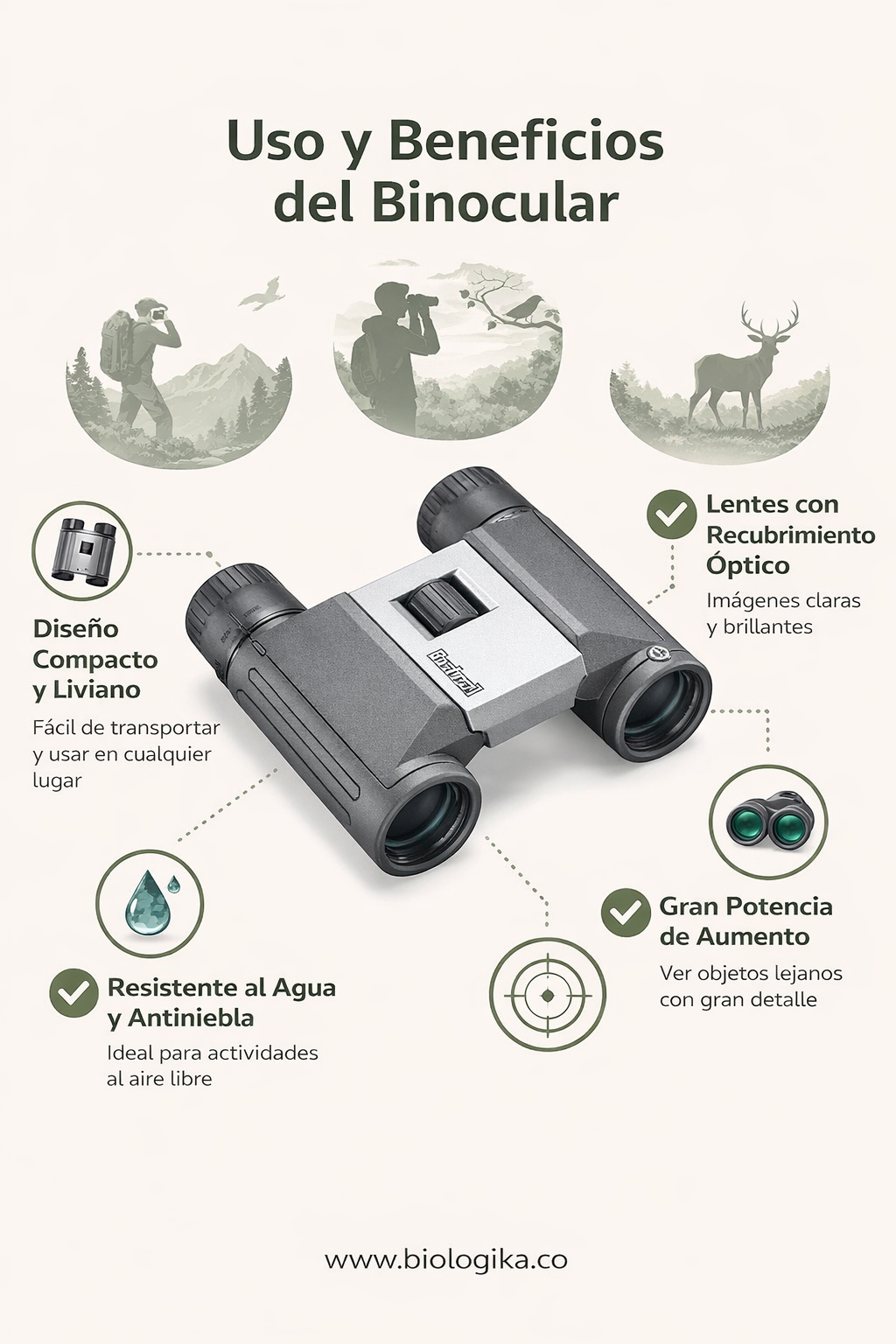 Binocular Bushnell Powerview Prism 8x21 Mm