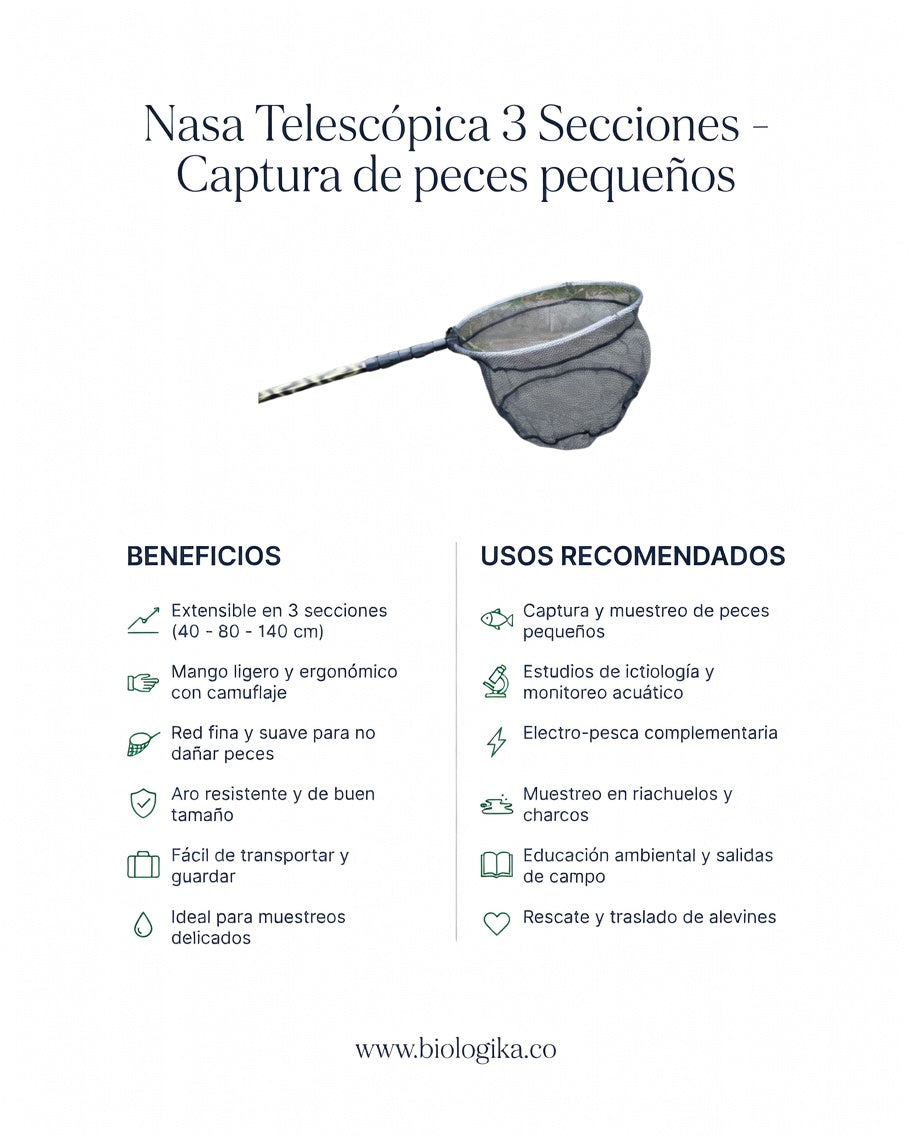 Nasa Bio Net Para Peces Pequeños 3 Secciones (40 Cm - 80 Cm - 140 Cm)
