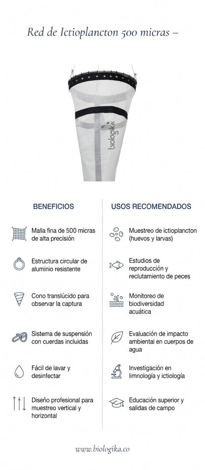 Red de Ictioplancton Marina 500 micras - Biologika®
