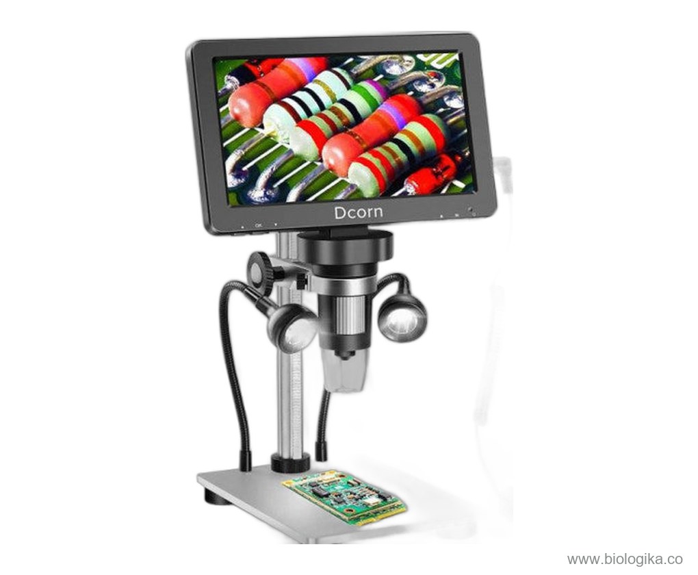 Microscopio Digital DCORN con Pantalla LCD 7" — 1200x, Cámara 12 MP, Video 1080p