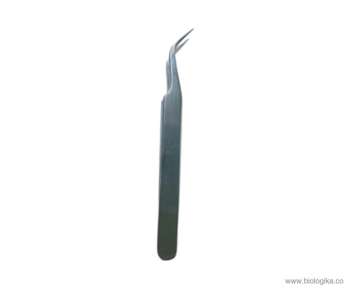 Pinzas Plateadas Acero Inoxidable Punta Fina Recta y Curva (Incluye Estuche). Marca Biologika®