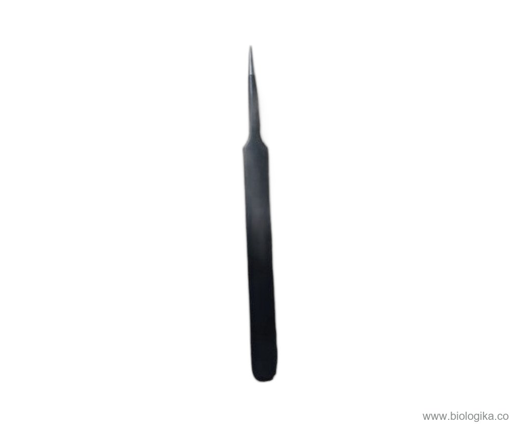 Pinzas Negras de Acero Inoxidable Punta Fina (Incluye Estuche). Marca Biologika®