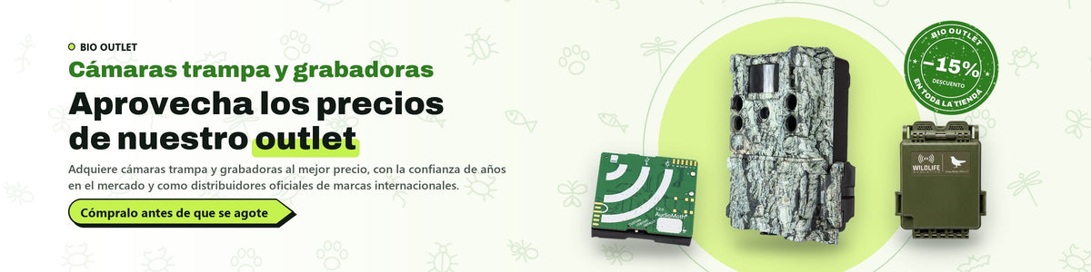 BIO OUTLET · Cámaras trampa y grabadoras · 15 % de descuento en toda la tienda