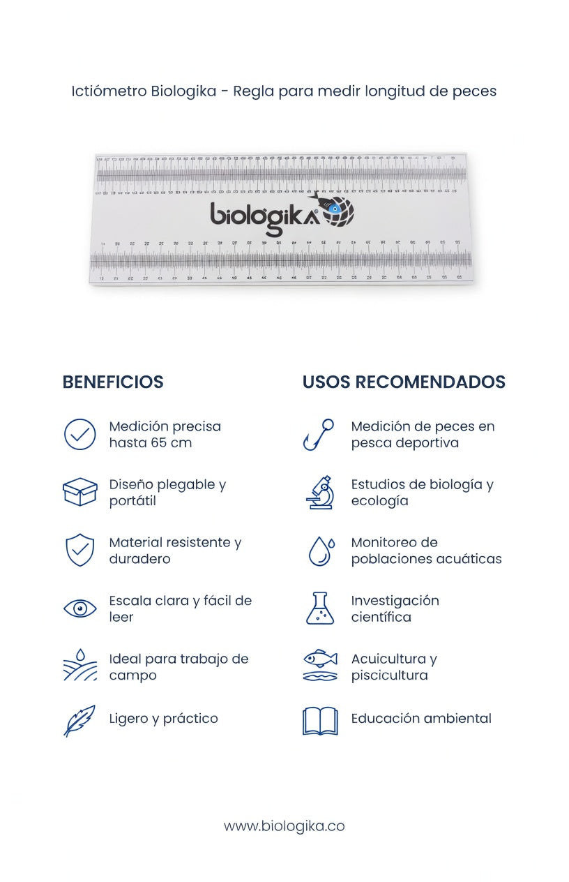 Ictiómetro Para Medir Peces. Marca Biológika®
