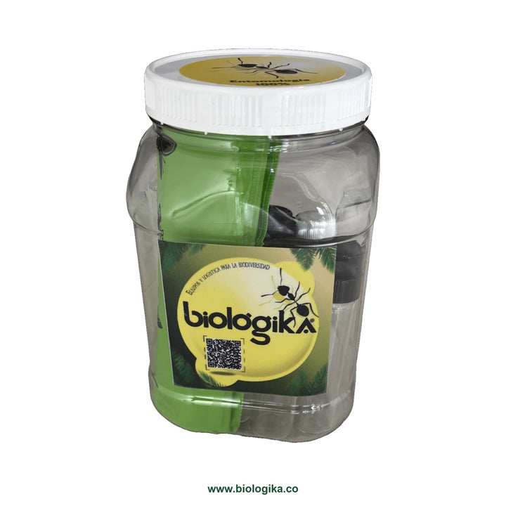 Kit Escarabajo — Alfileres Entomológicos x100 + Pinzas x6 + Agujas de Disección + 12 Viales de Vidrio. Marca Biologika®