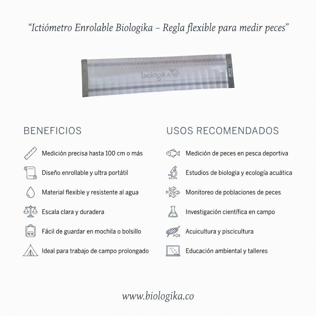 Ictiómetro Para Medir Peces. Marca Biológika®